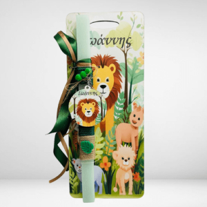 Λαμπάδα με ζώα τις ζούγκλας μαζί με πλάτη