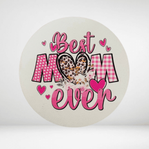 Ξύλινη Φιγούρα στρογγυλό Best mom ever