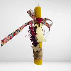 Λαμπάδα λαγουδάκι plexiglass σε μελισσοκέρι