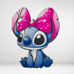 Ξύλινη Φιγούρα Stitch με φιόγκο