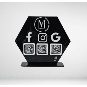 Επιτραπέζιο Stand με QR Code Social Media και Nfc